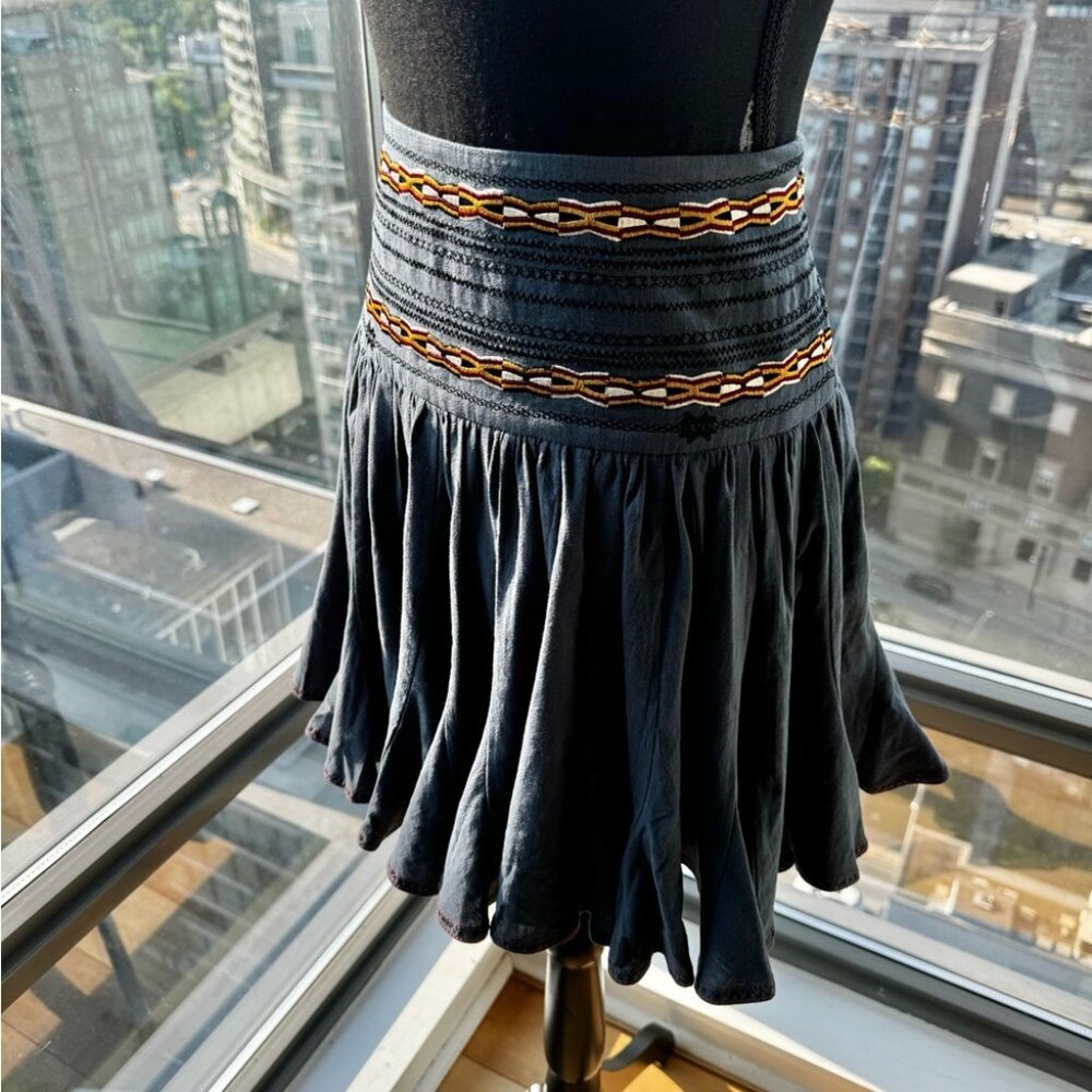 🆕 ISABEL MARANT ETOILE 🧿 NWOT Breeda Cotton Embroidered Mini Skirt -SZ 38 - Picture 4 of 16